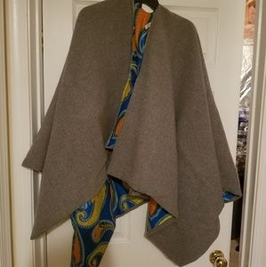 Wool Shawl with African Print